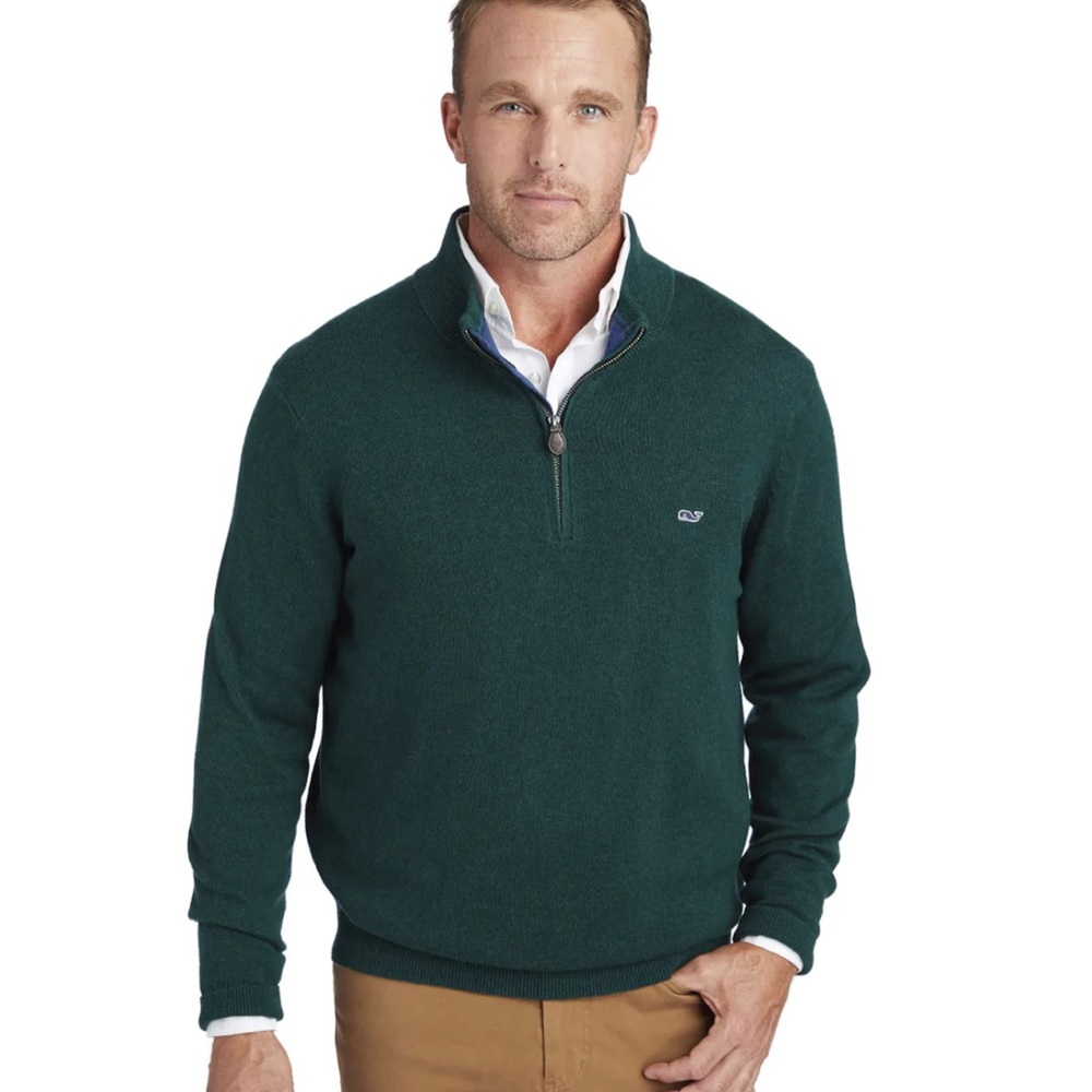 Mens Charleston Green Palm Beach 1/4 Zip up Vineyard Vines